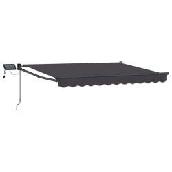 Store rétractable manuel avec LEDs Anthracite 3 x 2 m 544695544695
