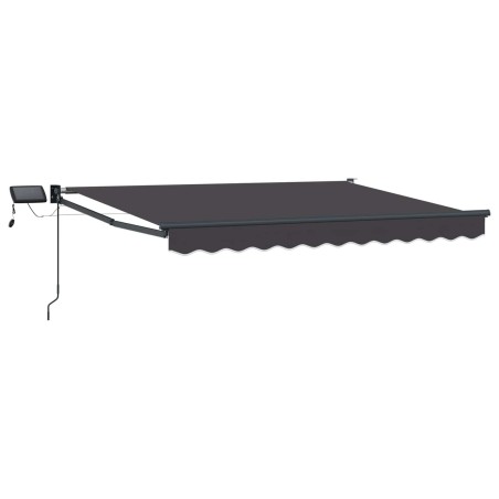Store rétractable manuel avec LEDs Anthracite 3,5 x 2,5 m 544715544715