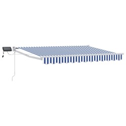 Store rétractable manuel avec LEDs Bleu et Blanc 2,5 x 2 m 544735544735