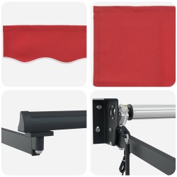Auvent rétractable électrique Rouge 3,5 x 2 m 544736544736