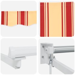 Auvent rétractable manuel Jaune, Orange et Blanc 3,5 x 2 m 544838544838