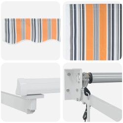 Auvent rétractable électrique Orange, Gris et Bleu 2,5 x 2 m 544840544840