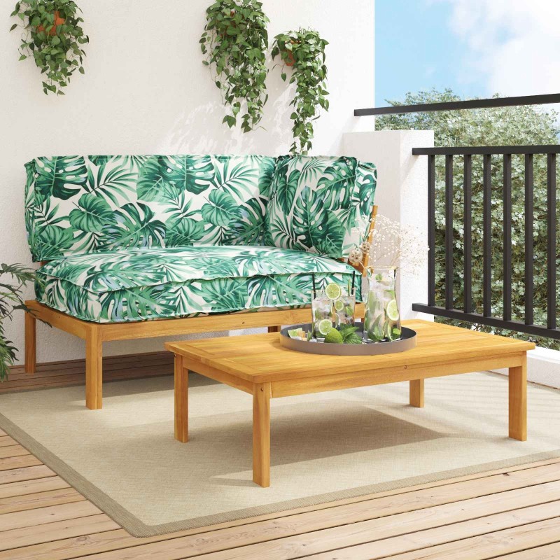 Ensemble de Canapés 2 pcs Motif feuille Bois d'Acacia Massif 544872544872