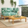 Ensemble de Canapés 2 pcs Motif feuille Bois d'Acacia Massif 544872544872