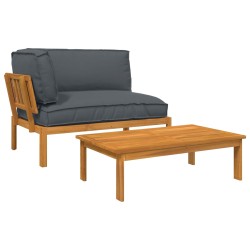 Ensemble de Canapés Uni 2 pcs Anthracite Bois d'Acacia Massif 544874544874