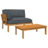 Ensemble de Canapés Uni 2 pcs Anthracite Bois d'Acacia Massif 544874544874