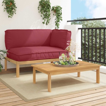 Ensemble de Canapés Uni 2 pcs Bordeaux Bois d'Acacia Massif 544880544880