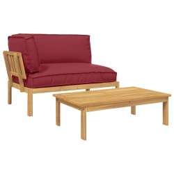 Ensemble de Canapés Uni 2 pcs Bordeaux Bois d'Acacia Massif 544880544880