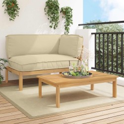 Ensemble de Canapés Uni 2 pcs Beige Bois d'Acacia Massif 544889544889