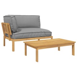 Ensemble de Canapés Uni 2 pcs Gris Bois d'Acacia Massif 544893544893