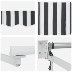 Auvent rétractable électrique Anthracite et blanc 4 x 2 m 544917544917