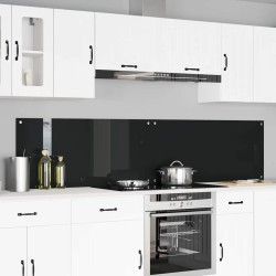 Crédence de cuisine 2 pcs Noir 110 x 50 cm verre trempé 544924544924