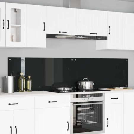 Crédence de cuisine 2 pcs Noir 110 x 50 cm verre trempé 544924544924
