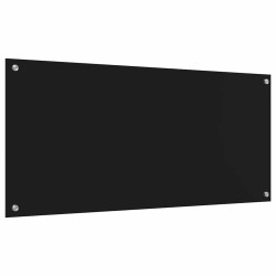Crédence de cuisine 2 pcs Noir 110 x 50 cm verre trempé 544924544924
