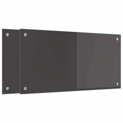 Crédence de cuisine 2 pcs Gris foncé 80 x 40 cm verre trempé 544927544927