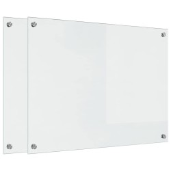 Crédence de cuisine 2 pcs Transparent 80 x 60 cm verre trempé 544930544930