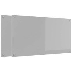 Crédence de cuisine 2 pcs Gris clair 110 x 60 cm verre trempé 544940544940