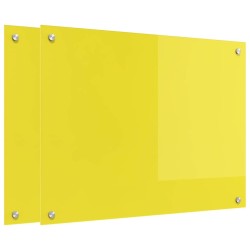 Crédence de cuisine 2 pcs Jaune 80 x 60 cm verre trempé 544941544941