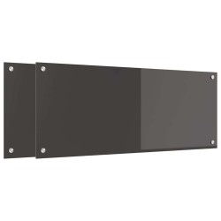 Crédence de cuisine 2 pcs Gris foncé 100 x 40 cm verre trempé 544942544942