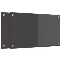 Crédence de cuisine 2 pcs Gris foncé 70 x 40 cm verre trempé 544947544947
