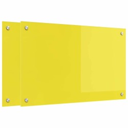 Crédence de cuisine 2 pcs Jaune 80 x 50 cm verre trempé 544948544948