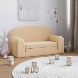 Canapé-lit pour enfants à 2 places Crème Peluche douce 544959544959