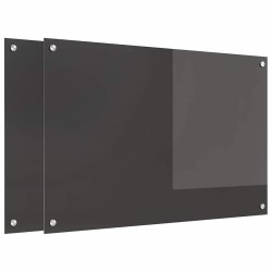 Crédence de cuisine 2 pcs Gris foncé 90 x 60 cm verre trempé 544982544982