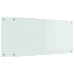 Crédence de cuisine 2 pcs Blanc 100 x 50 cm verre trempé 544987544987