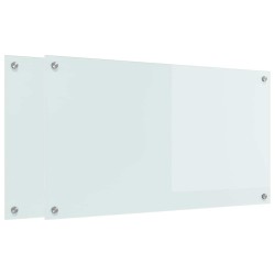 Crédence de cuisine 2 pcs Blanc 90 x 50 cm verre trempé 544989544989