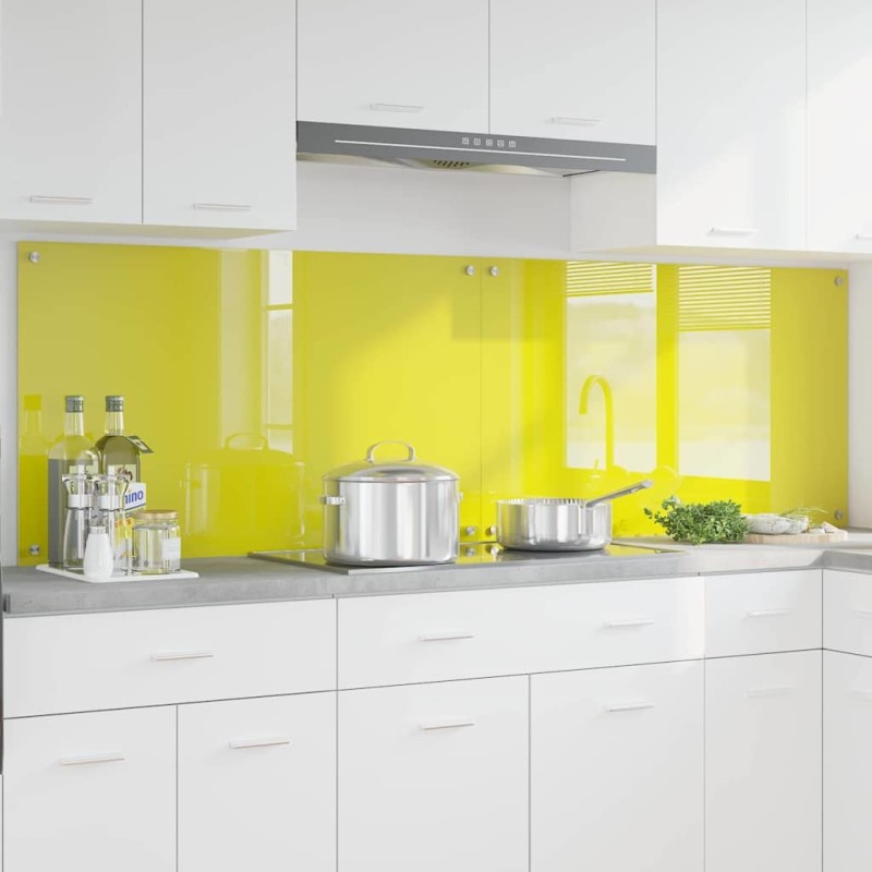 Crédence de cuisine 2 pcs Jaune 100 x 60 cm verre trempé 544994544994