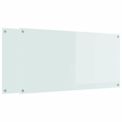 Crédence de cuisine 2 pcs Blanc 120 x 60 cm verre trempé 545004545004