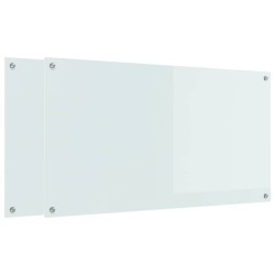Crédence de cuisine 2 pcs Blanc 110 x 60 cm verre trempé 545007545007