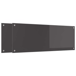 Crédence de cuisine 2 pcs Gris foncé 110 x 40 cm verre trempé 545008545008