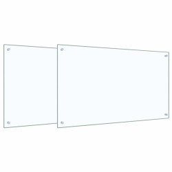 Crédence de cuisine 2 pcs Transparent 100 x 60 cm verre trempé 545016545016