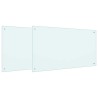 Crédence de cuisine 2 pcs Blanc 100 x 60 cm verre trempé 545017545017