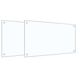 Crédence de cuisine 2 pcs Transparent 90 x 50 cm verre trempé 545018545018