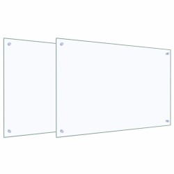 Crédence de cuisine 2 pcs Transparent 90 x 60 cm verre trempé 545020545020