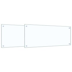 Crédence de cuisine 2 pcs Transparent 100 x 40 cm verre trempé 545021545021
