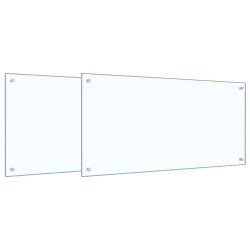 Crédence de cuisine 2 pcs Transparent 100 x 50 cm verre trempé 545022545022