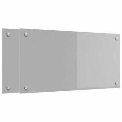 Crédence de cuisine 2 pcs Gris clair 80 x 40 cm verre trempé 545027545027
