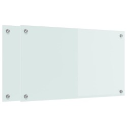 Crédence de cuisine 2 pcs Blanc 70 x 40 cm verre trempé 545028545028