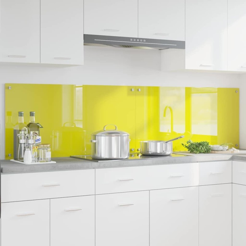 Crédence de cuisine 2 pcs Jaune 100 x 50 cm verre trempé 545033545033
