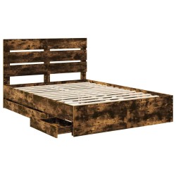 Cadre de lit Chêne fumé 140 x 200 cm Bois Ingénierie 545056545056