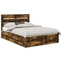 Cadre de lit Chêne fumé 140 x 190 cm Bois Ingénierie 545057545057