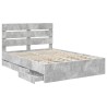 Cadre de lit Gris béton 140 x 190 cm Bois Ingénierie 545058545058