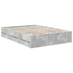 Cadre de lit Gris béton 140 x 190 cm Bois Ingénierie 545058545058