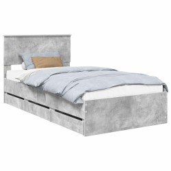 Cadre de lit Gris béton 100 x 200 cm Bois Ingénierie 545067545067