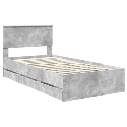 Cadre de lit Gris béton 100 x 200 cm Bois Ingénierie 545067545067