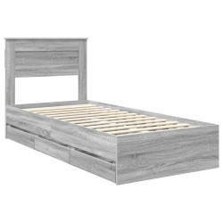 Cadre de lit Gris Sonoma 100 x 200 cm Bois Ingénierie 545068545068