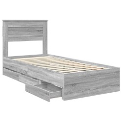 Cadre de lit Gris Sonoma 100 x 200 cm Bois Ingénierie 545068545068
